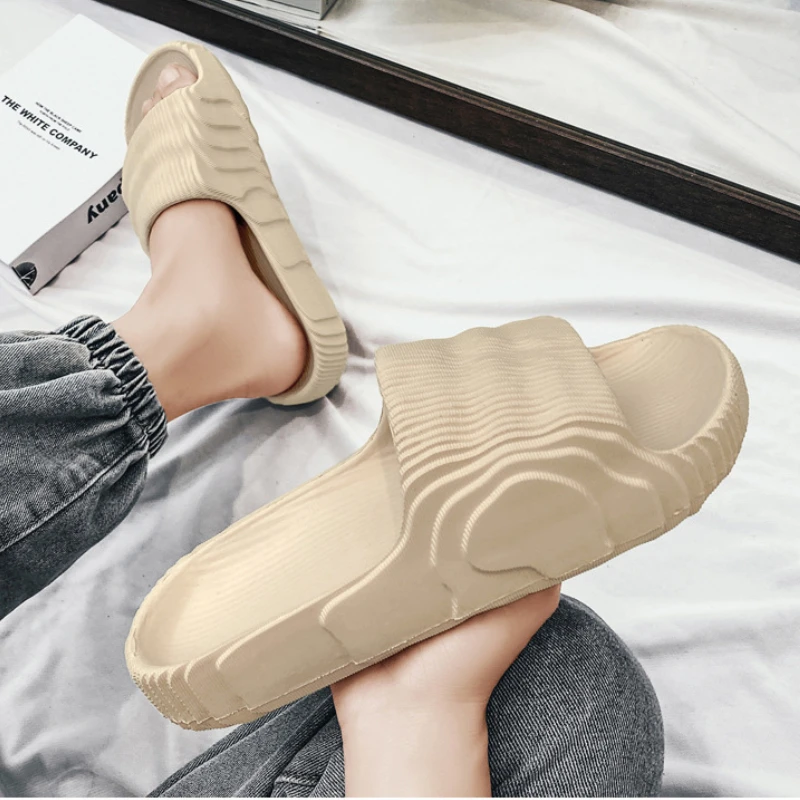 Soft Home Slippers Couple Summer Indoor Skid Proof Bathroom Slippers Sandals Hotel Solid Color Men Women Flip Flops Flat Shoes image 2