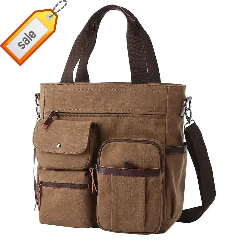 

Messenger Vintage Water Resistant Waxed Canvas Laptop Briefcase Padded Shoulder Bag For Men Women
