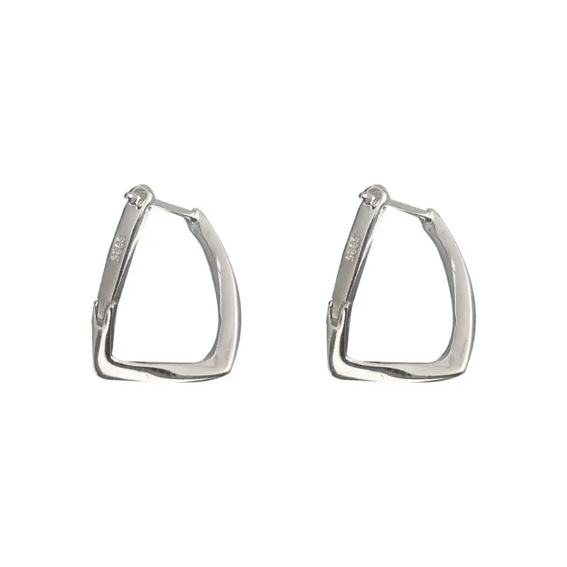 925 Sterling Silver Simple Geometric Square Irregular Hoop Earrings for Women S925 Wedding Party Jewelry Gift Aretes De Mujer