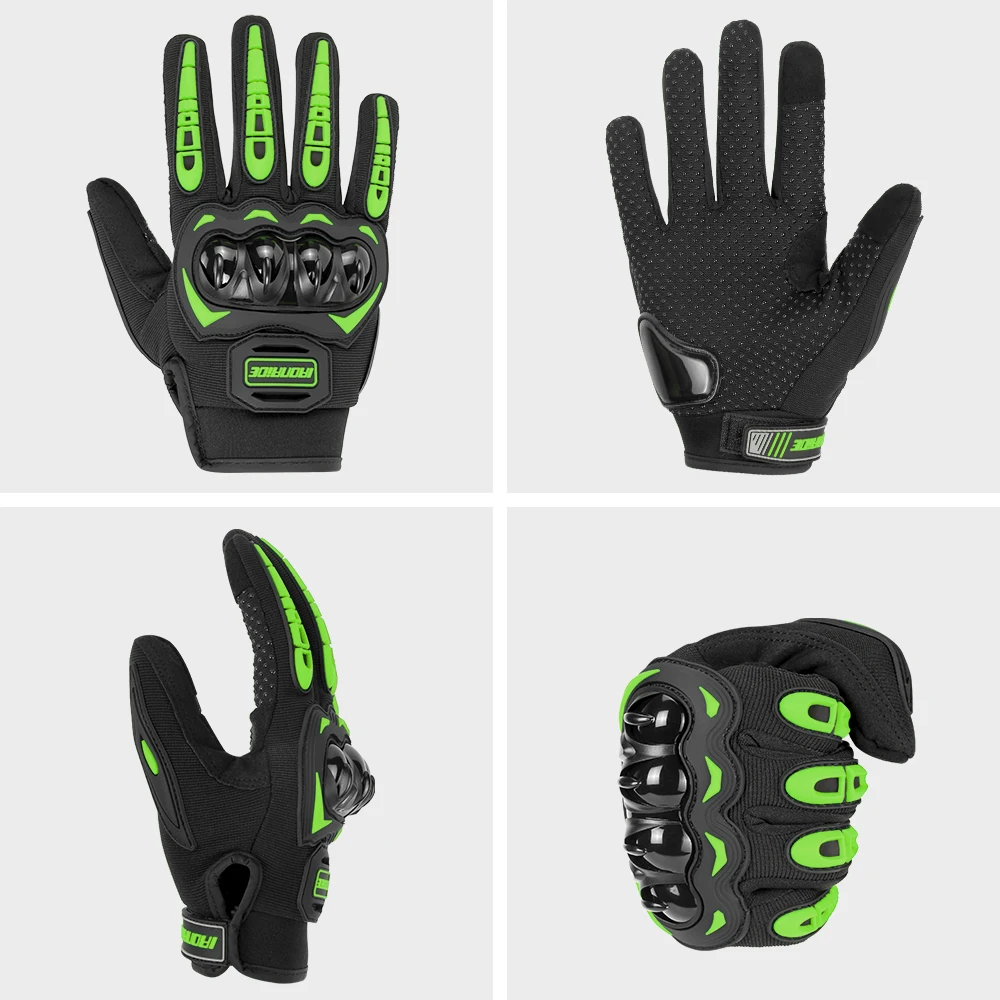 Guanti da moto verdi Full Finger Touch Screen guanti da motociclista da Motocross guanti da equitazione antiscivolo protettivi Anti-caduta M-2XL