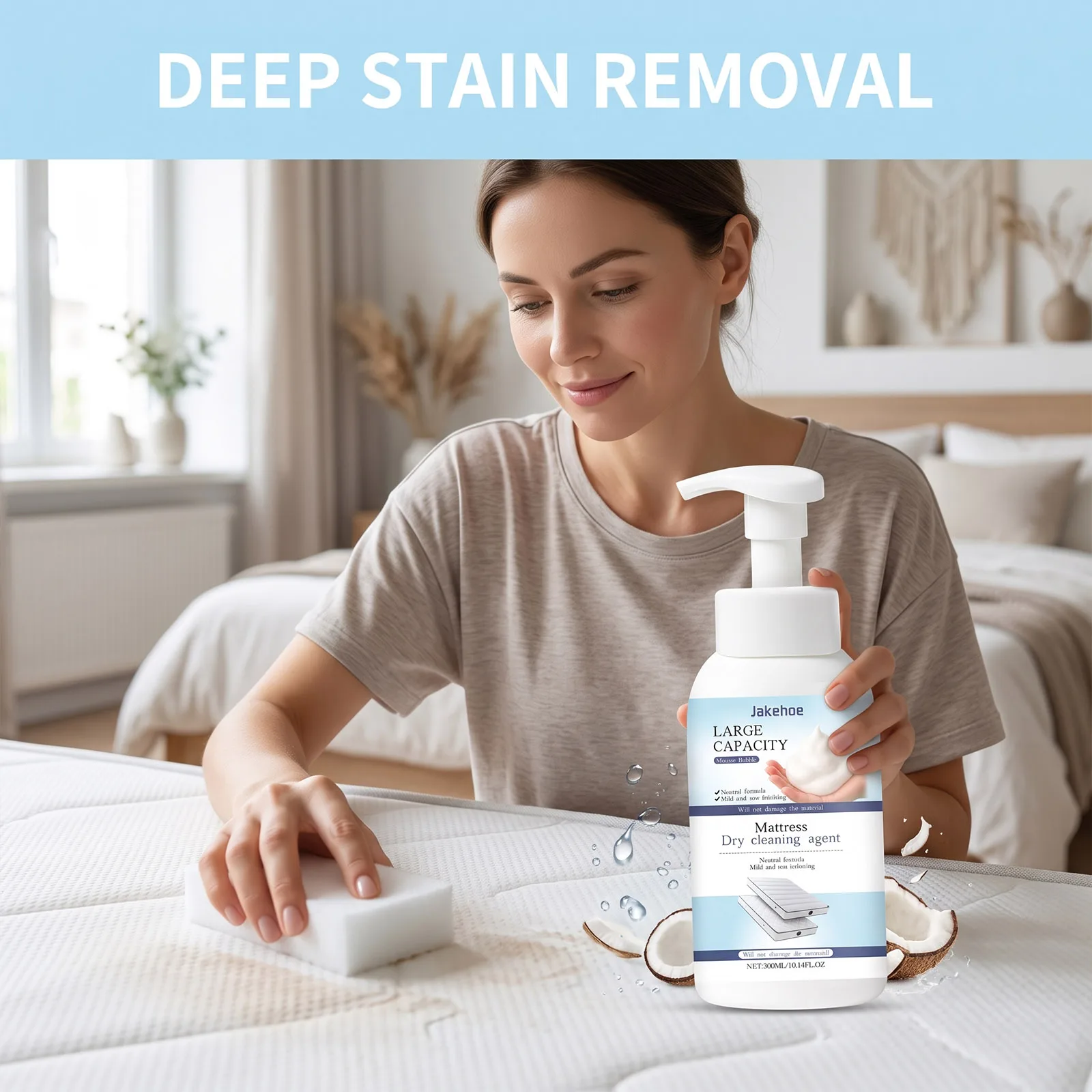 Mattress Carpet Cleaner Spray Stain Oil Dirt Remover Upholstery Deep Cleaning Deodorizing Household Multi Purpose Daily Care