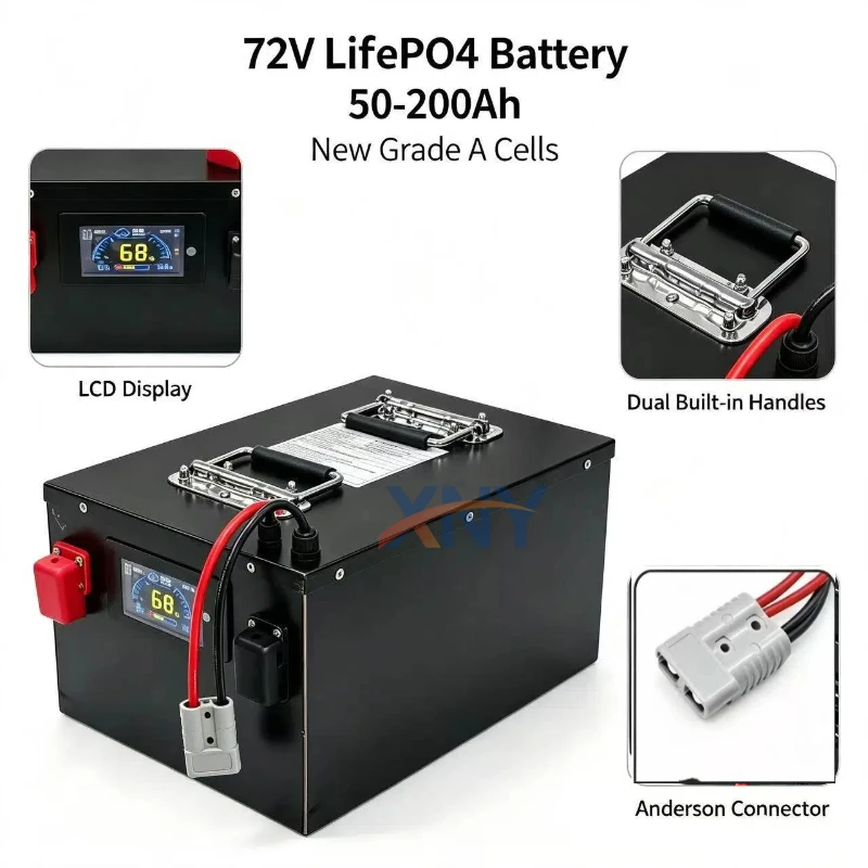 LifePo4 Lithium Battery Pack 24S 72V with Bluetooth BMS for Golf Cart Tourist Coach Triciclo - 50Ah 60Ah 80Ah 100Ah 120Ah 150Ah