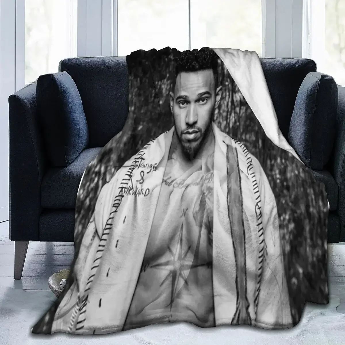 Lewis Hamilton Blanket, Facecloth Blanket Retro Camping Birthday Gift Blanket Customizable