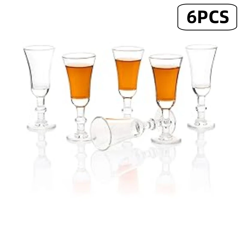 6pcs highball glass Cordial Glasses,1 OZ Lead-Free Limoncello Glasses, Clear Aperitif Glasses