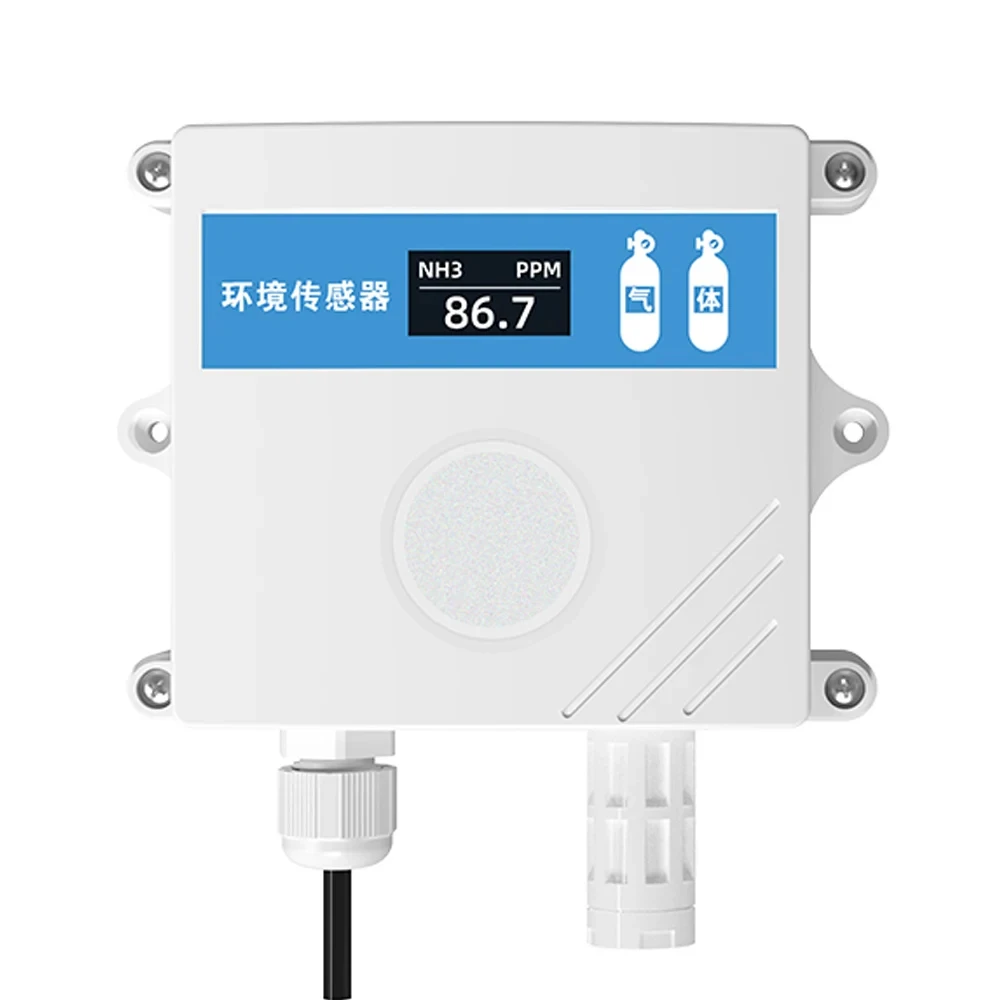 Czujnik gazu amoniaku NH3 wykrywanie stężenia 20 ppm 100 ppm 500 ppm wyjście RS485 4-20 mA 0-5 V 0-10 V detektor o wysokiej precyzji