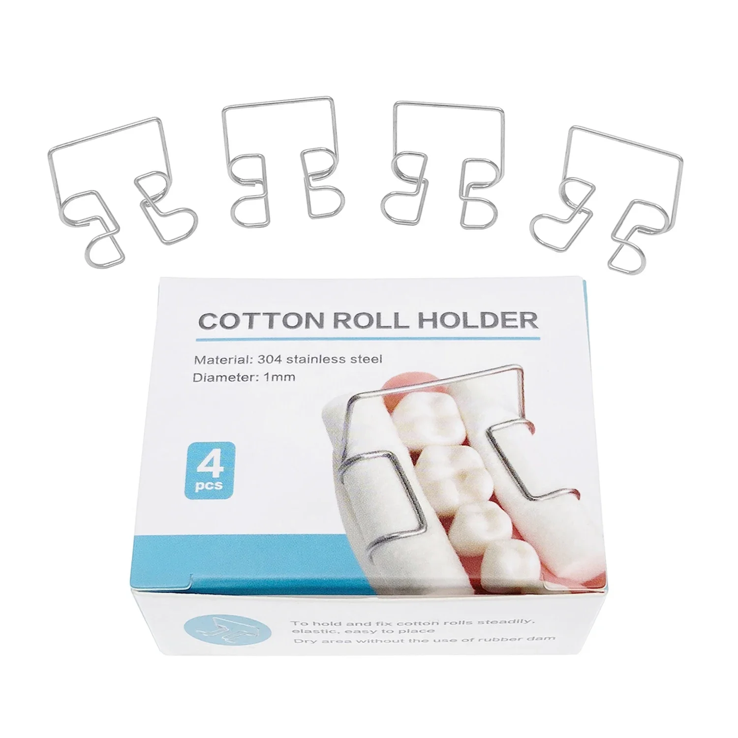 JOLANT 4 unids/caja Clip  rollo  algodón  ortodoncia Dental soporte  rollo  algodón Autoclavable  acero inoxidable herramientas