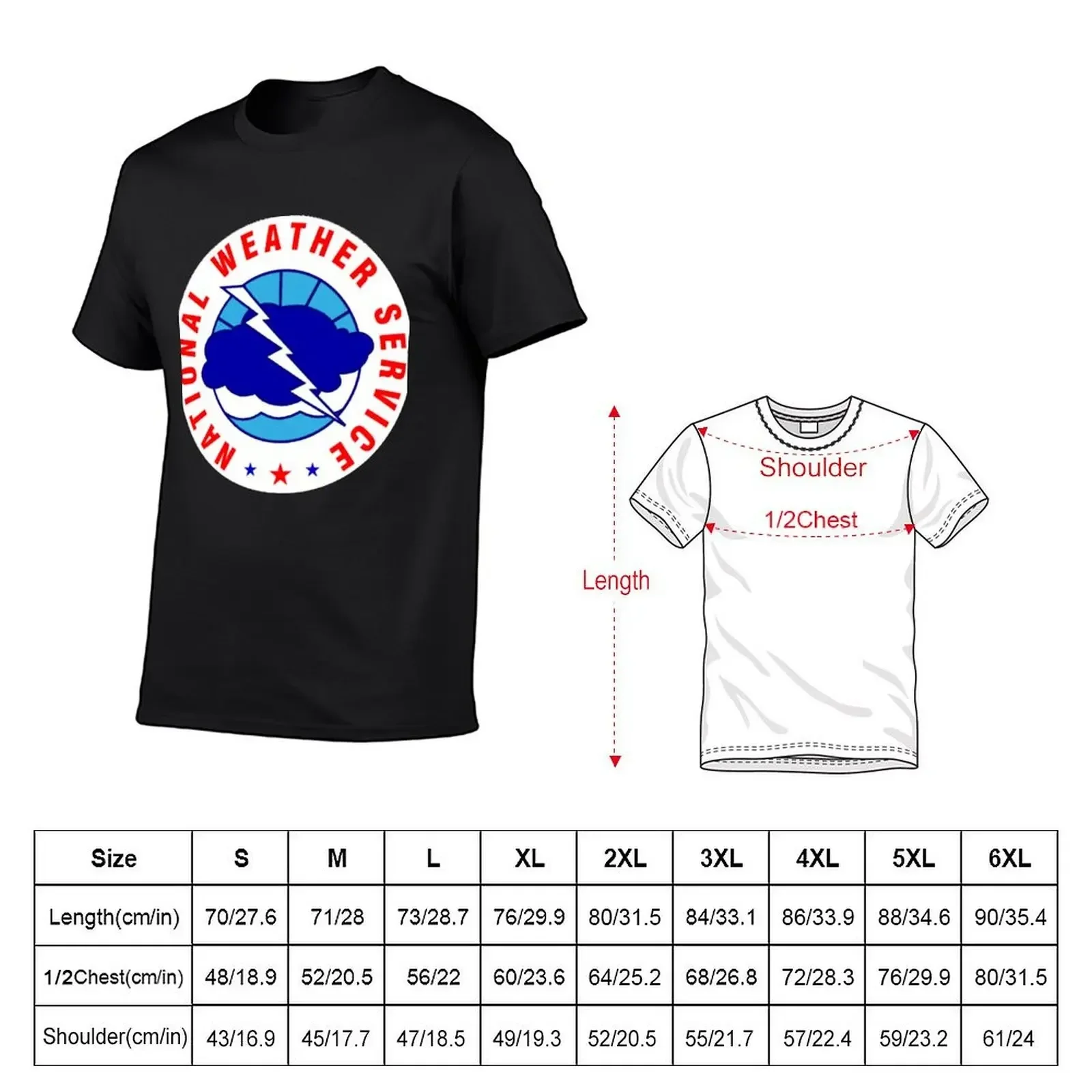 NWS National Weather Service Logo T-Shirt cotton graphic tees vintage plain t shirts for men