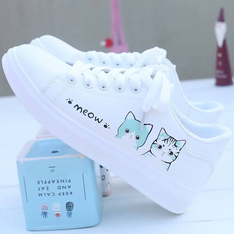 2023 New Lace Up Little White Shoes Female Student Flat Bottom Korean Breathable Soft Leather Canvas Shoes Female Casual Shoes