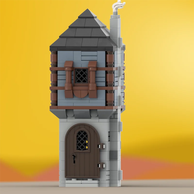 Medieval Castle Model Moc Building Bricks Modular Mini Blue Medieval House Technology Blocks Christmas DIY Toy Construction Gift