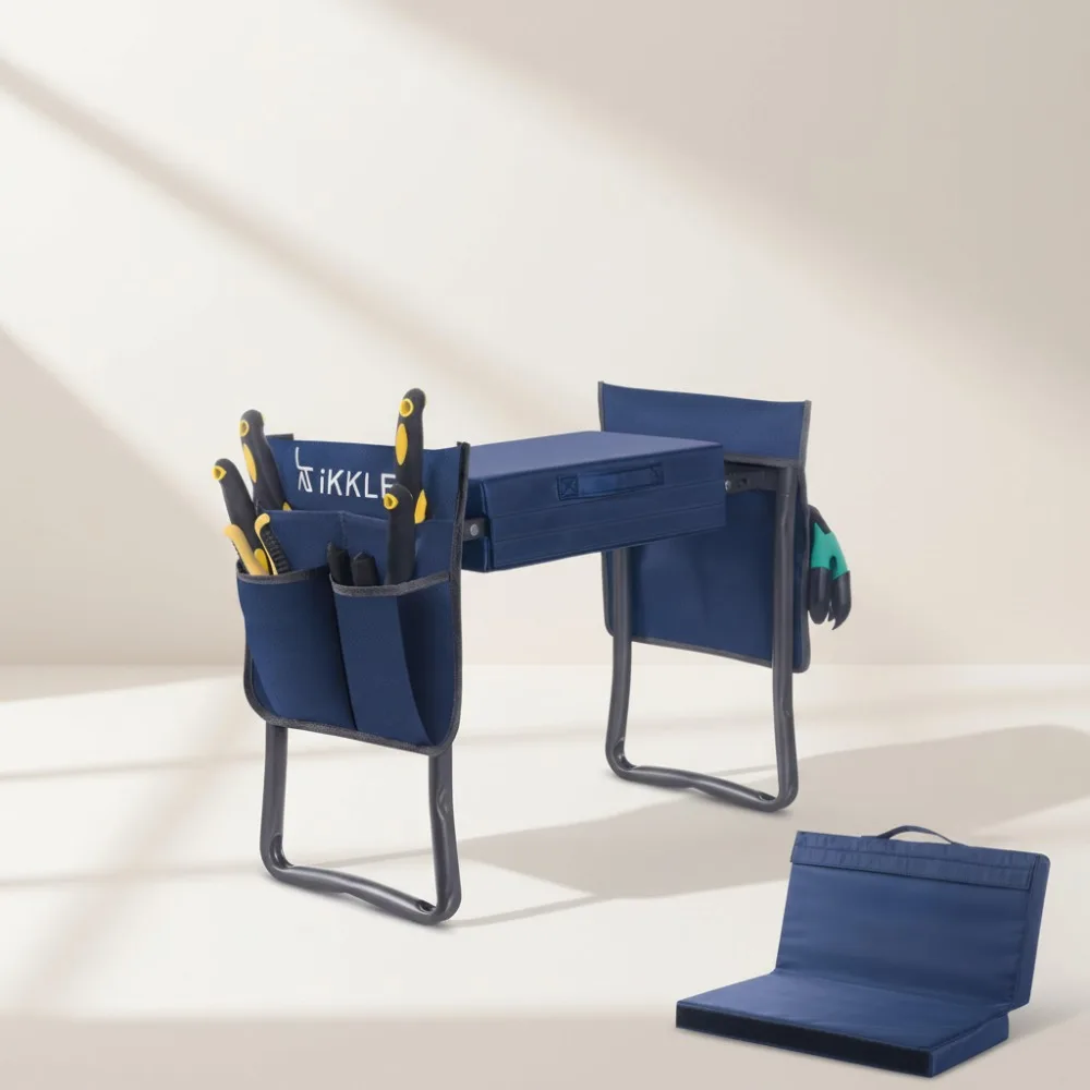 

Heavy Duty Garden Kneeler & Seat with Thick Pad, Folding Stool for Seniors Gardening Comfort