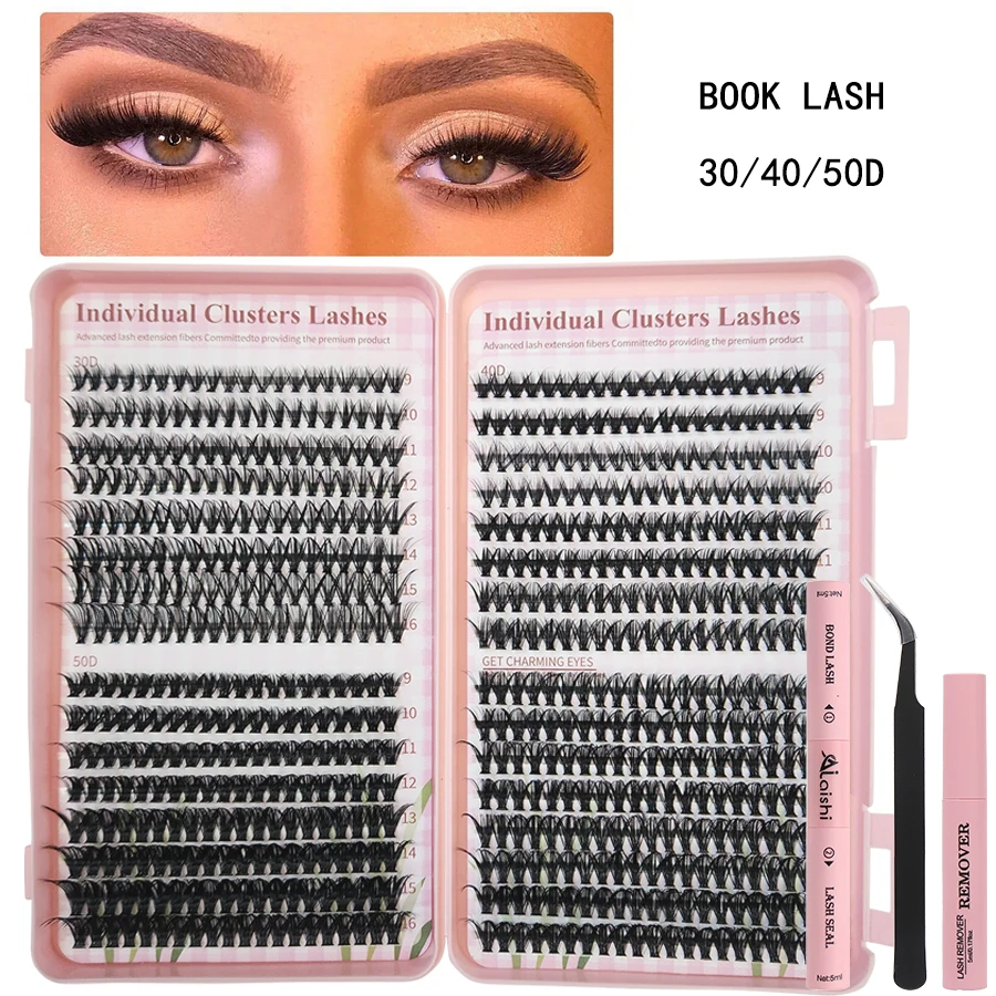 Pink640 Wimper Extensie Kit 304050d Lash Clusters D Curl 9-16Mm Individuele Wimpers Met Binding En Afdichting Pincet En Wimperverwijderaar