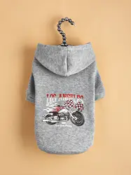 Pet clothes, dogs, cats, sweatshirts, warm and comfortable with velvet, printed clothes, simple and generous