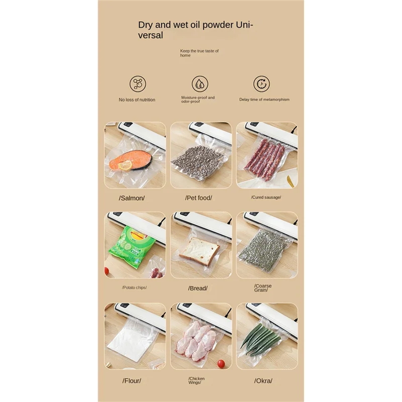 ABUS-Camping, Machine de scellage sous vide Portable adaptée aux voyages pour le stockage des aliments 10 sacs-Design Compact pour la cuisine à domicile prise ue