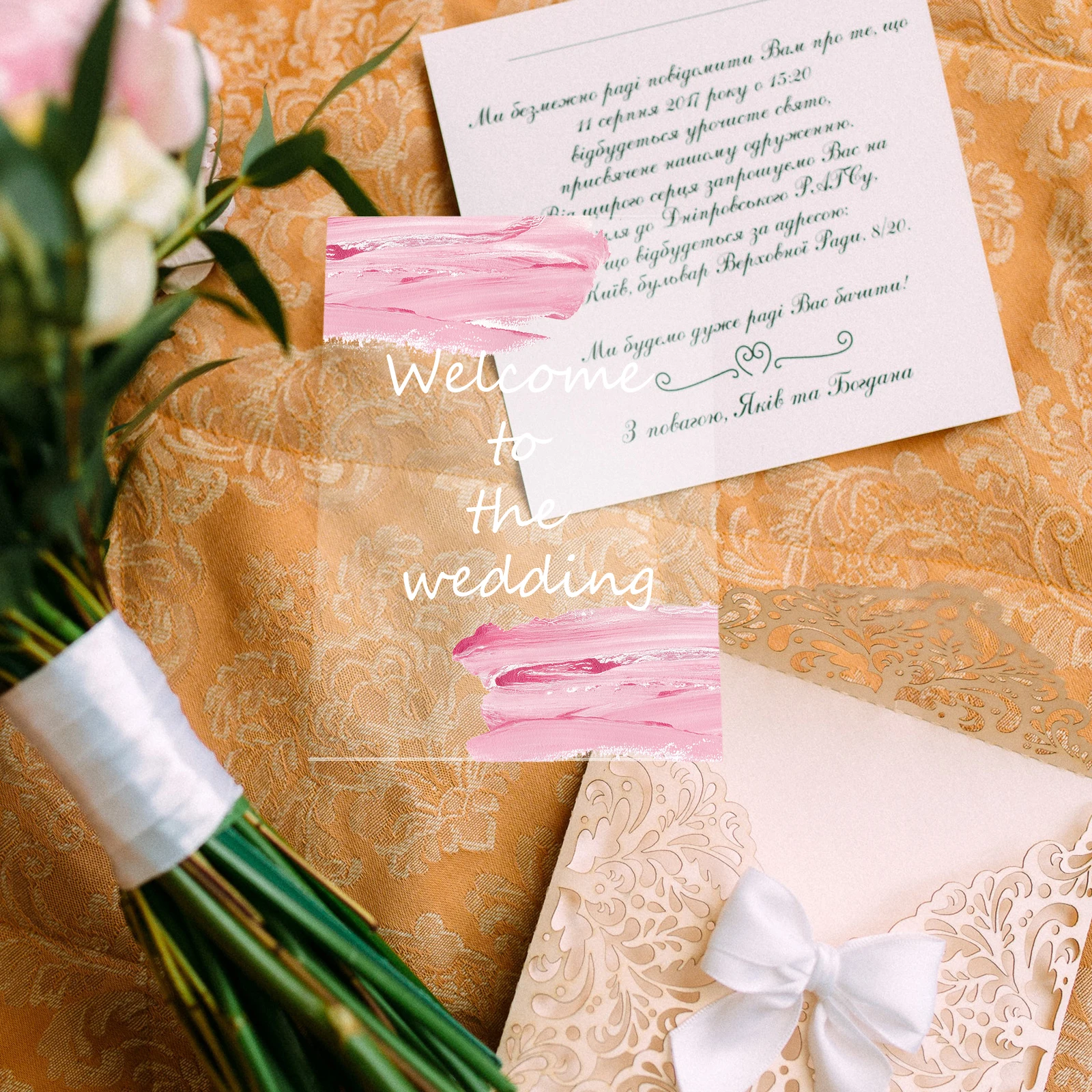 

5pcs Acrylic Wedding Sign Blank Decorative Board Transparent Color Mixing Plate DIY Weddings Birthdays Anniversaries Lightweight