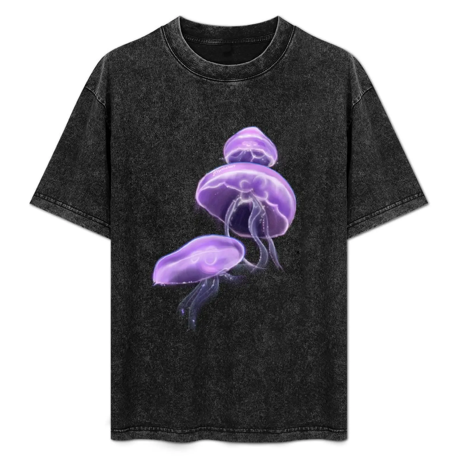 

Purple Jellyfish T-Shirt Basic Solid Tee for Daily Use