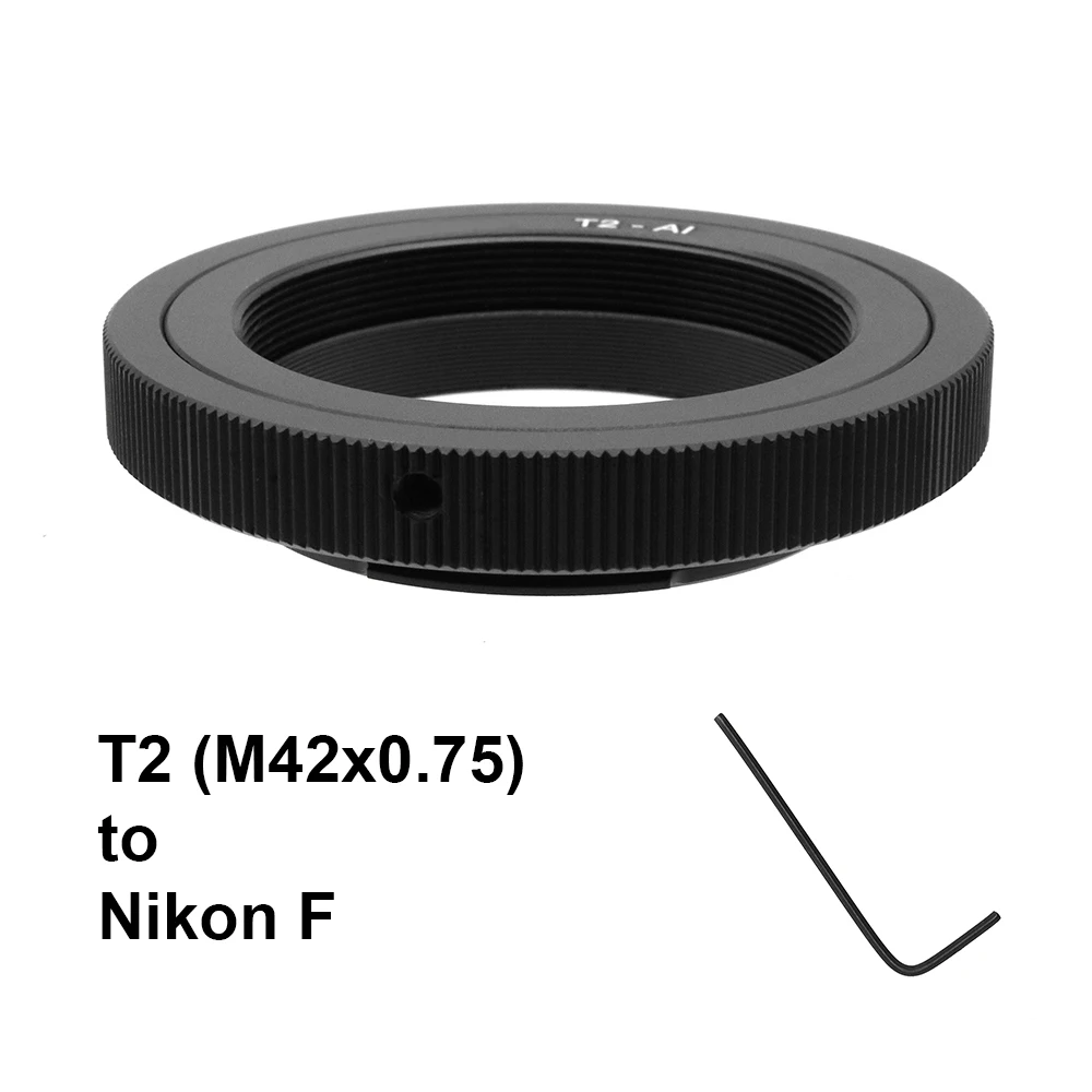 T2-Nik F for T2 (M42x0.75) mount lens - Nikon F mount camera Mount Adapter Ring T2-F T2-AI for Nikon D800 D850 D750 D610 etc.