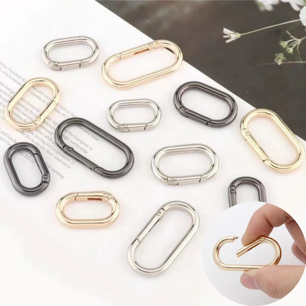 Oval Spring O Ring Openable Clasps Bag Strap Buckle Connect Keychain Pendant Dog Collar Hook Snap Carabiner DIY Bag Accessories