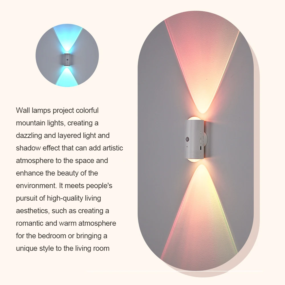 LED veilleuse Rechargeable corps humain Induction magnétique applique RGB à distance gradation chambre escalier couloir applique murale