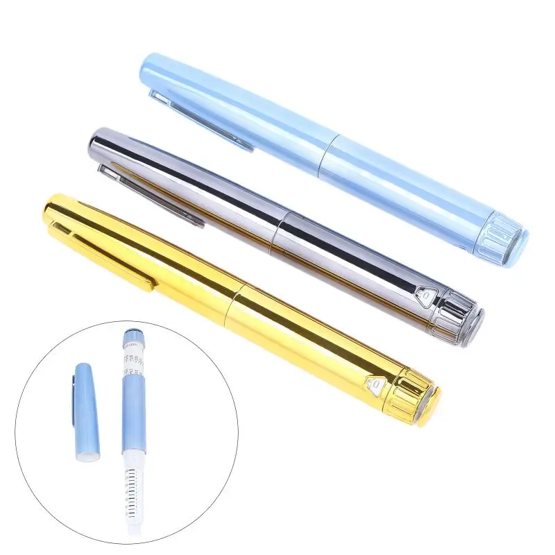 *1Pcs Durable V4 Metal Insulin Injector Pen with 3ml Empty Refill Bottle for Diabetic Travel Daily Use