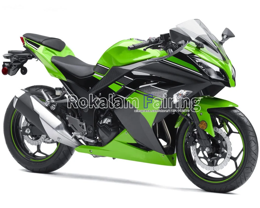 For Kawasaki Ninja EX 300 EX 300R 2013-2016 EX300 13/16 Green/Black Aftermarket Motorbike Fairings (Injection molding)