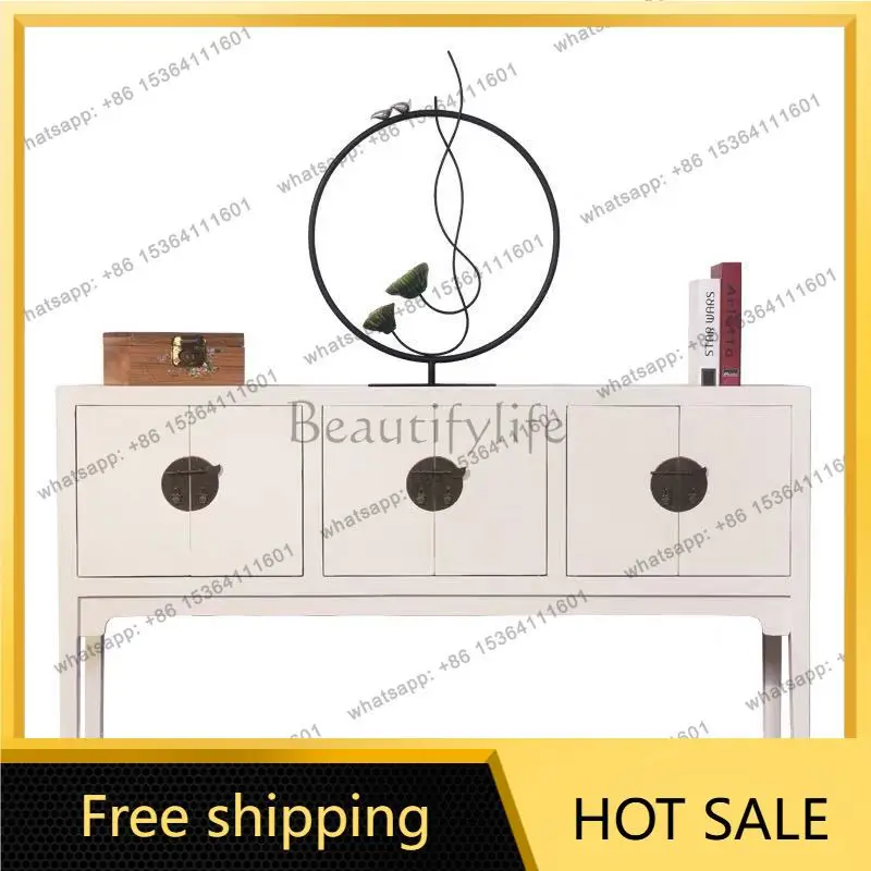 XX. New Chinese solid wood, antique and old foyer cabinets, modern Chinese living room decorative cabinets