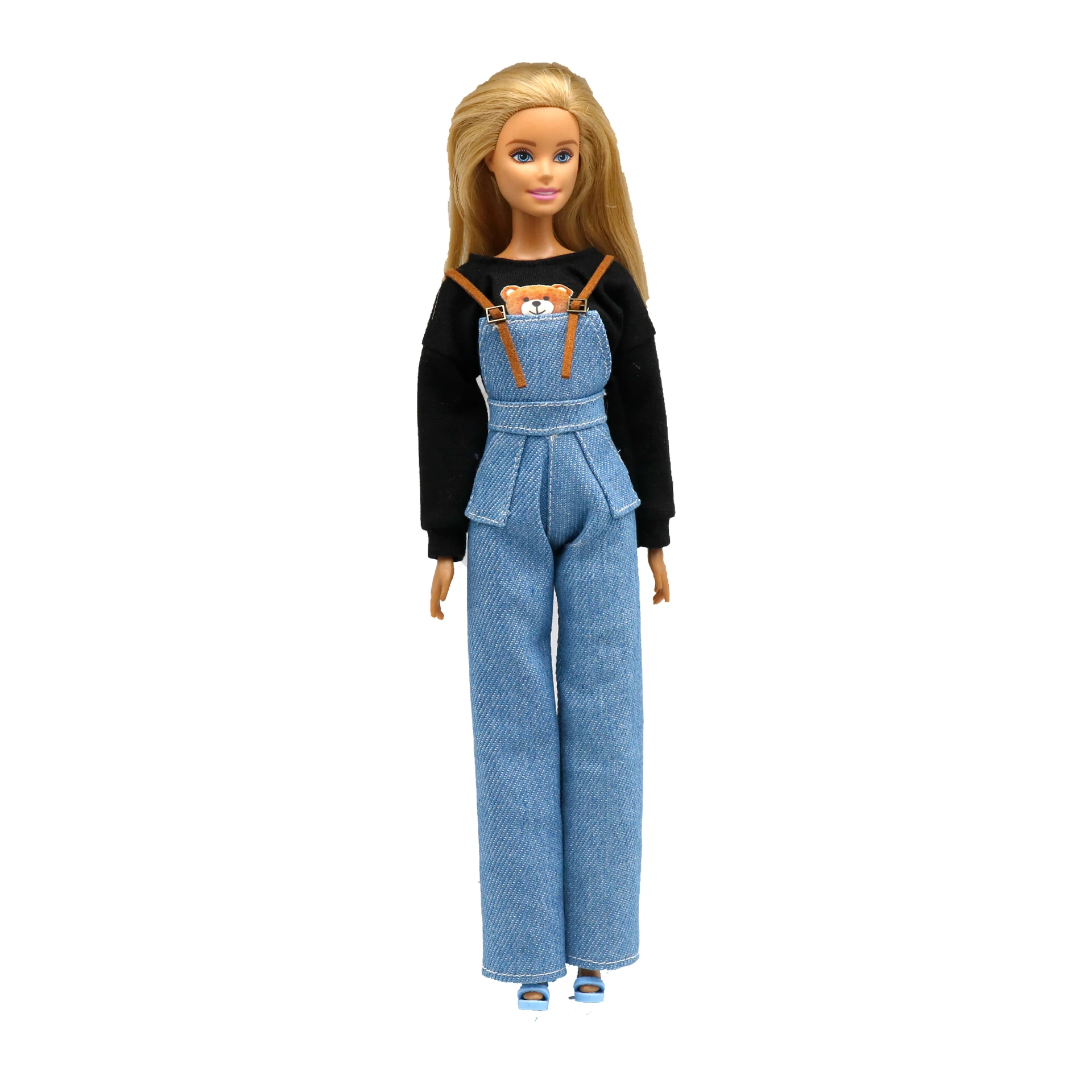 New 30cm 1/6 denim overalls trousers Accessories Clothes for Barbies doll