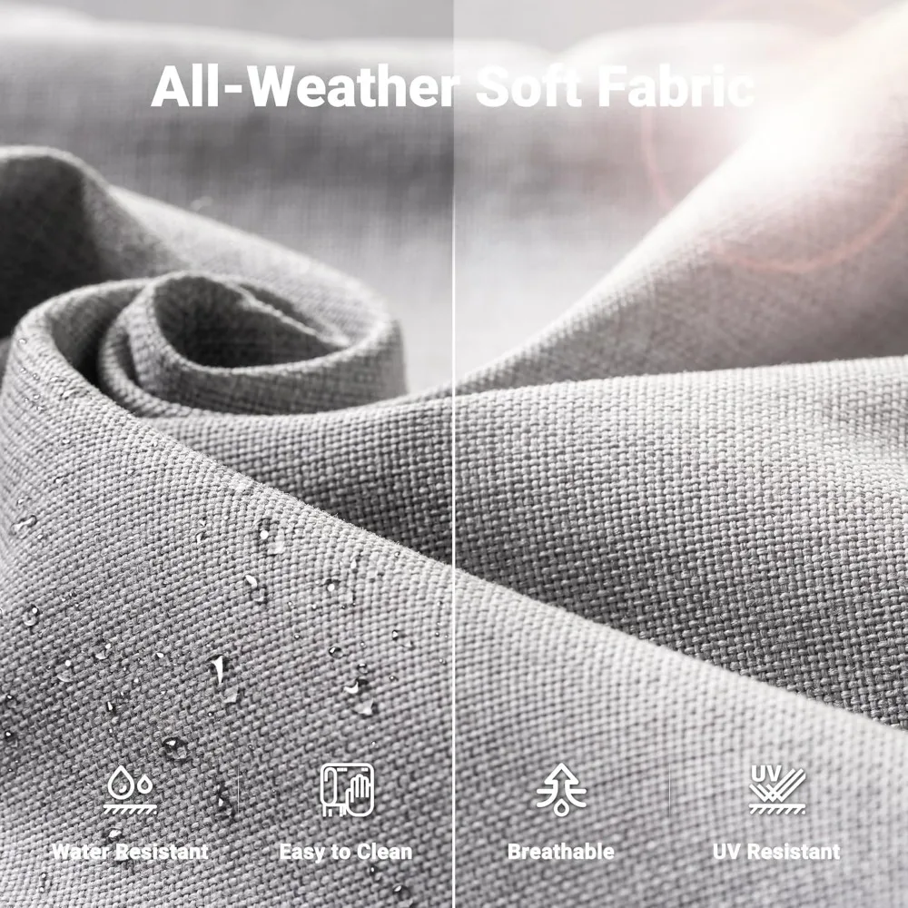 Patio Furniture Set, 5 Pieces Outdoor Wicker Rattan Sofa Couch with Ottomans and Comfy Cushions, All Weather High Back