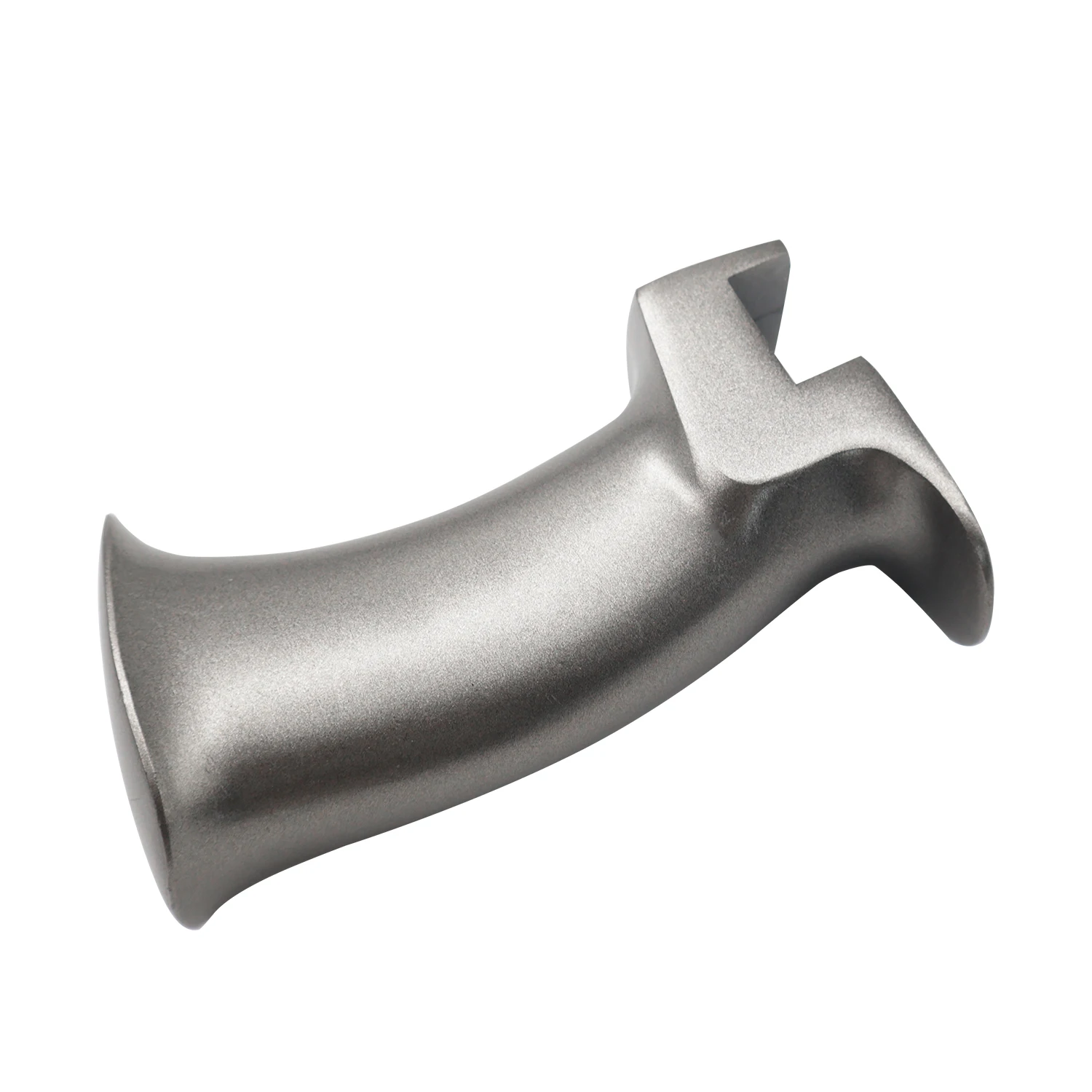 Stainless Steel Ergonomic Slingshot Handle Grip with Top Slot & Finger Ring for DIY Outdoor Practice