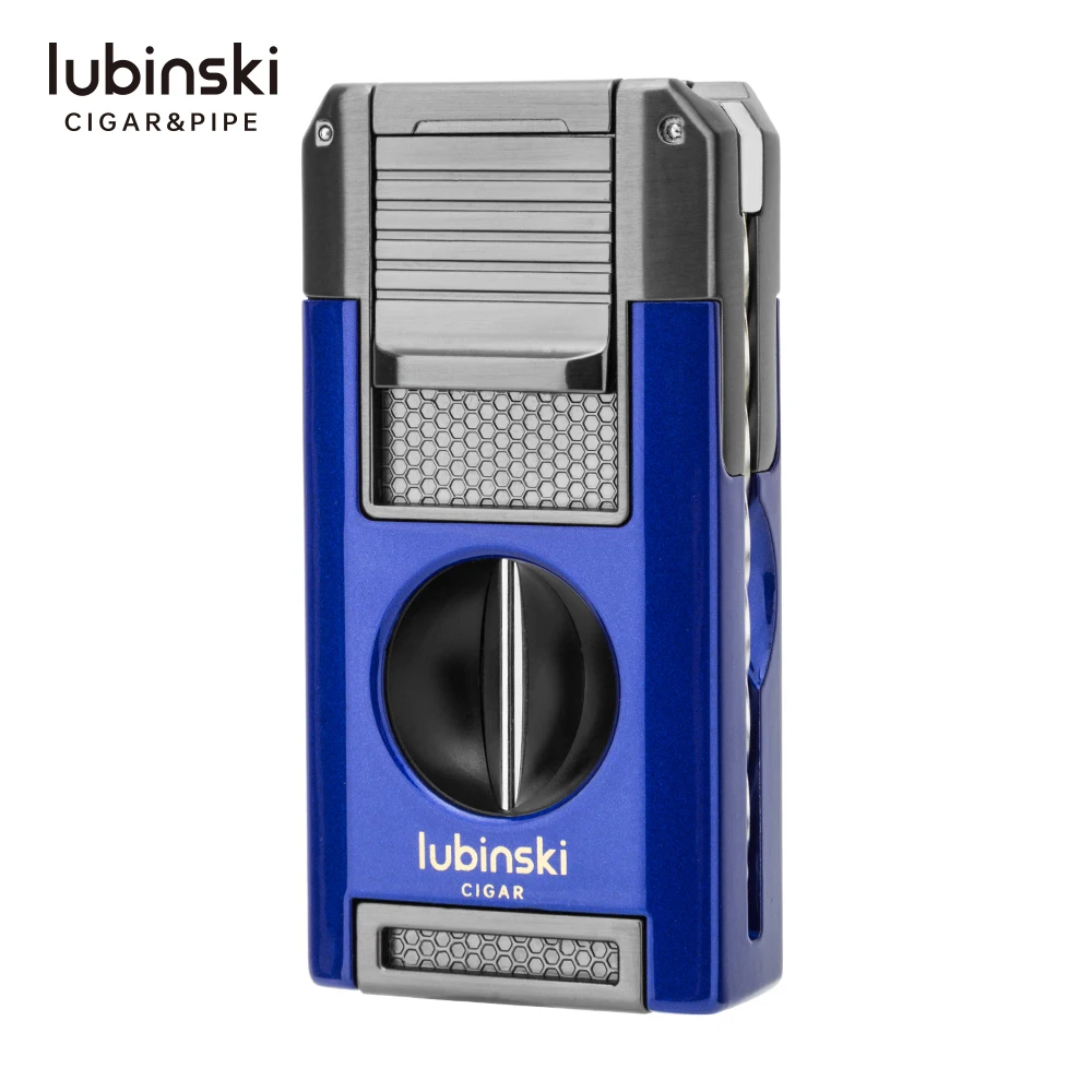 Lubinski Multi-functional Double Flame Windproof Cigar Lighter 3 in 1 Business Gift Set