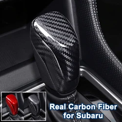 Carbon Fiber Car Stickers for Subaru XV Impreza WRX Outback Forester Gear Shift Knob Cover Carbon Fiber Interior Accessories