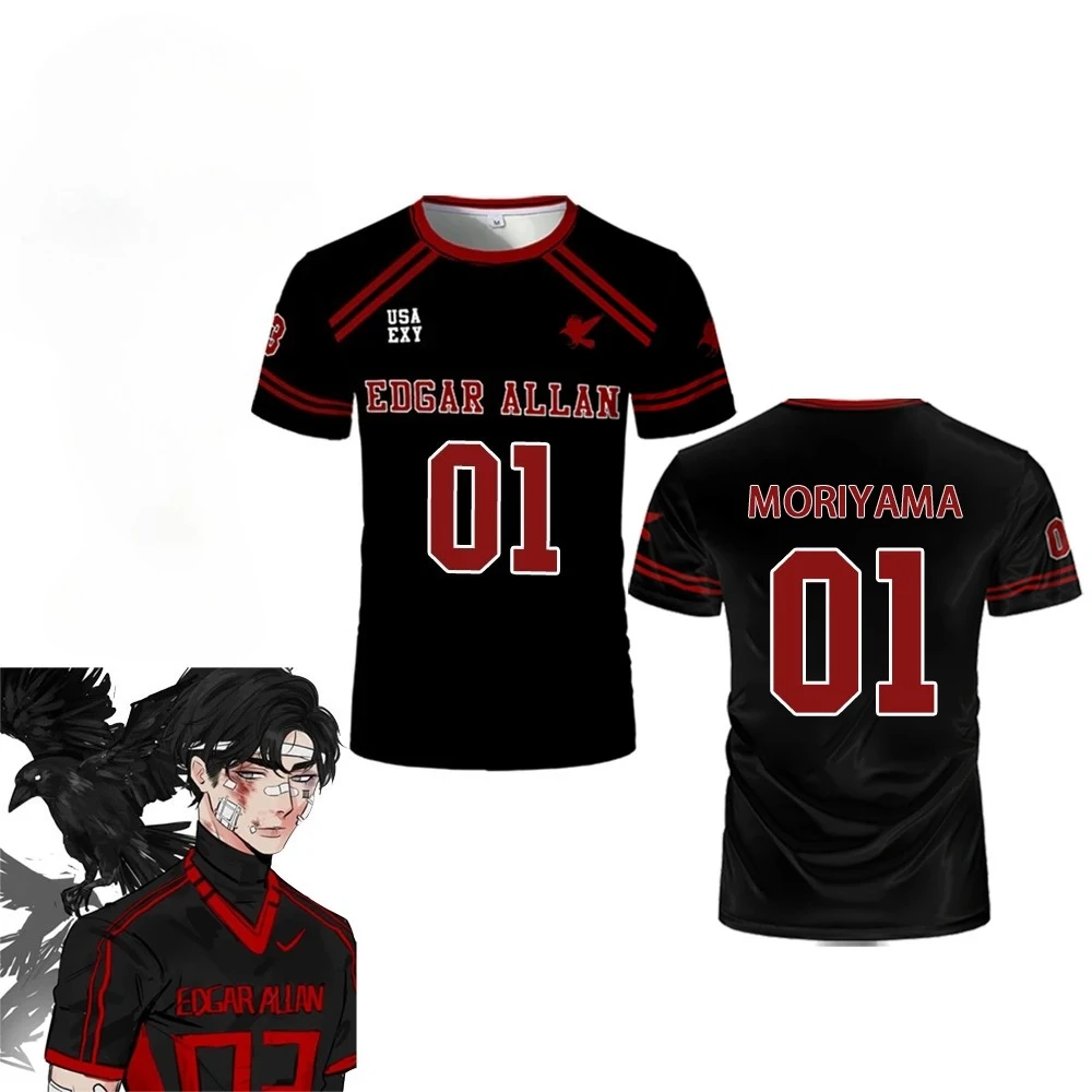 The Foxhole Court Edgar Allan Ravens Lacrosse Jersey Cosplay Moriyama Muldani Moreau Reacher camiseta 3D hombres/mujeres camisetas gráficas