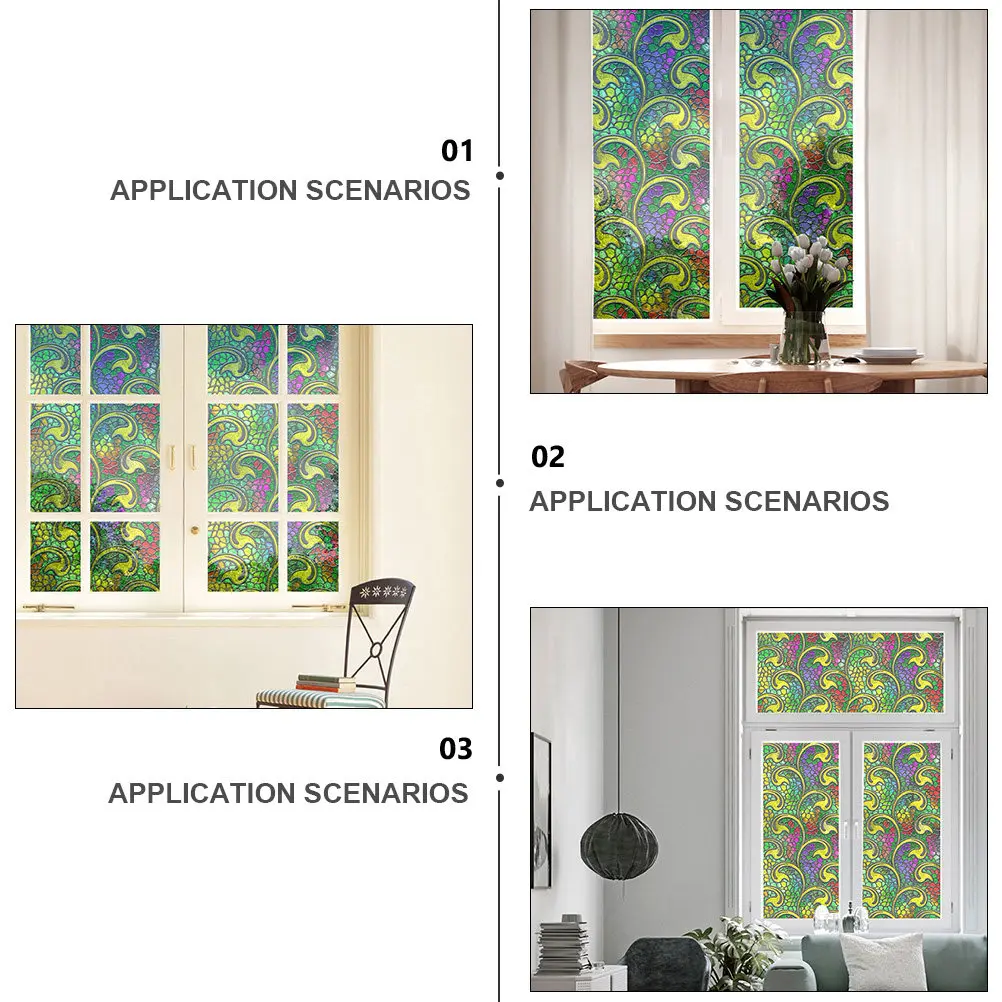 Bathroom Removable Window Sticker Non- Adhesive Decal Office Film Decorative Cling