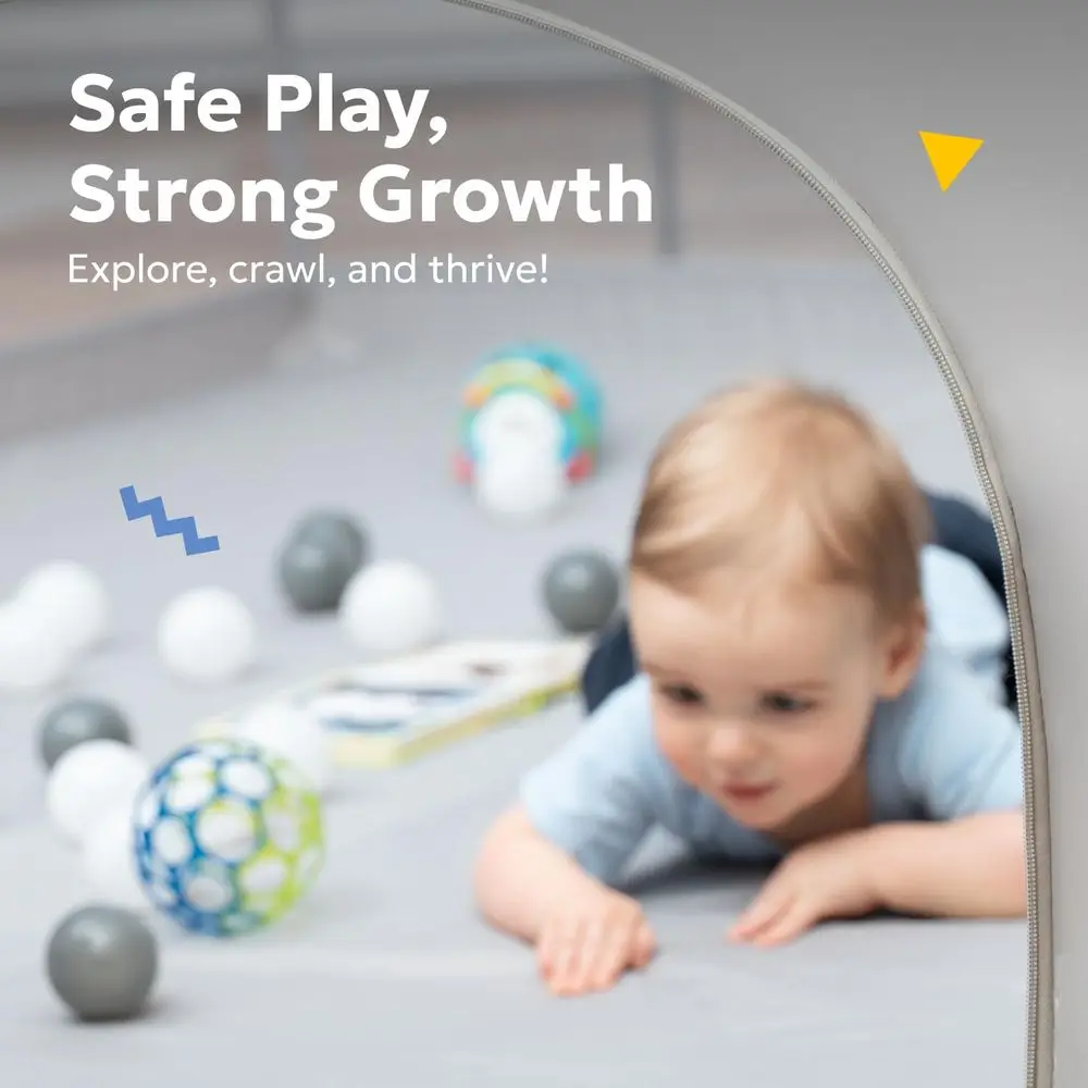 روضة أطفال محمولة مقاس 50 × 50 مع شبكة وبوابة وشماعات - ساحة لعب آمنة وقوية للاستخدام الداخلي والخارجي