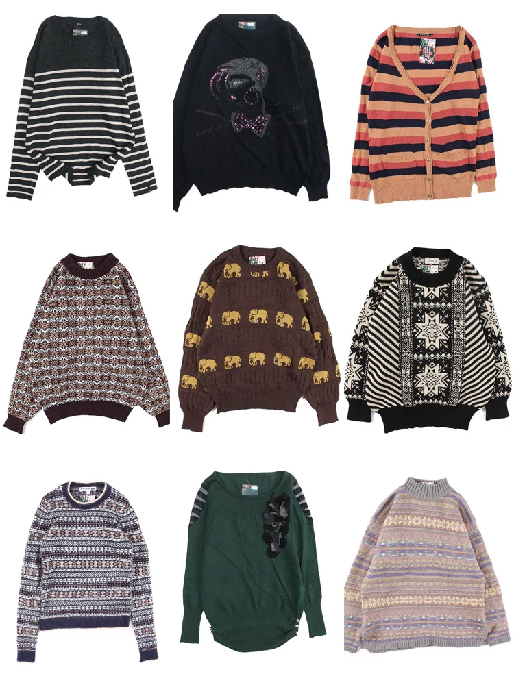 

Vintage Pure Color Wool Knitwear round Ne Pullover Sweater ex College Sle Outerwear Youthful Vitali Winter Long Sve