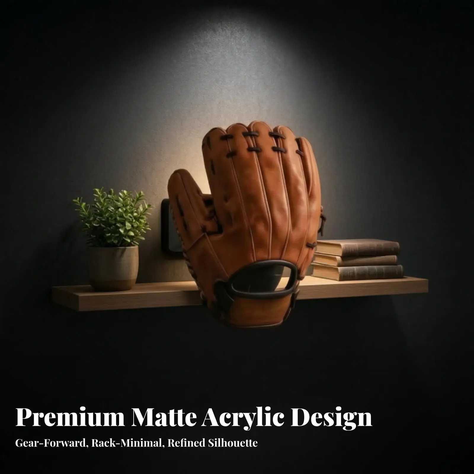 Baseball Glove Holder Wall Mount Acrylic Rack for Sports Equipment Storage Black 3 Pack Display Bracket for Softball Gear Game