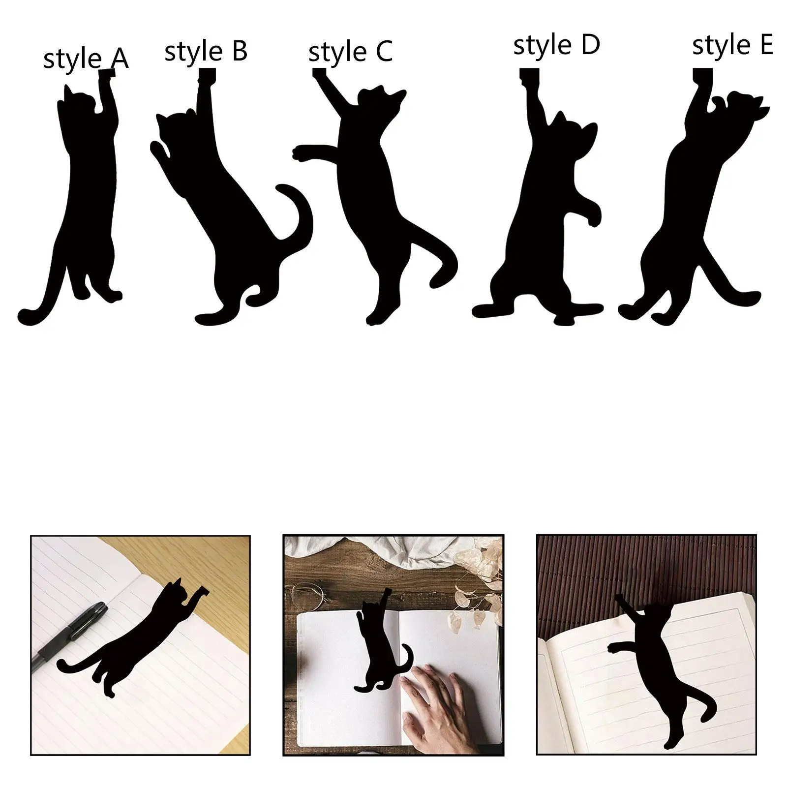 Black Cat Bookmark Home Accessories for Friendship Bookworm Women Men