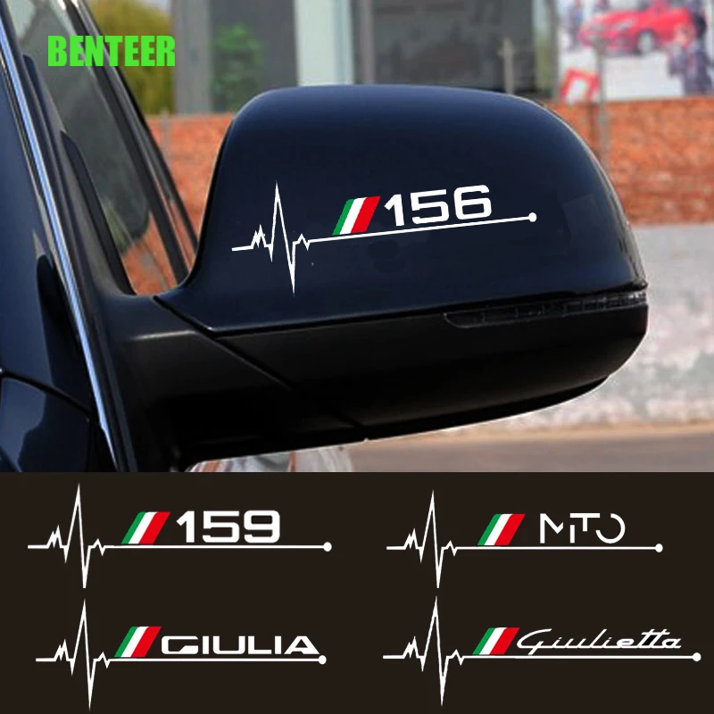 

Наклейка на зеркало заднего вида для Alfa Romeo Sportiva Giulia Giulietta 159 156 MITO Stelvio 147, 2 шт., автомобильные аксессуары