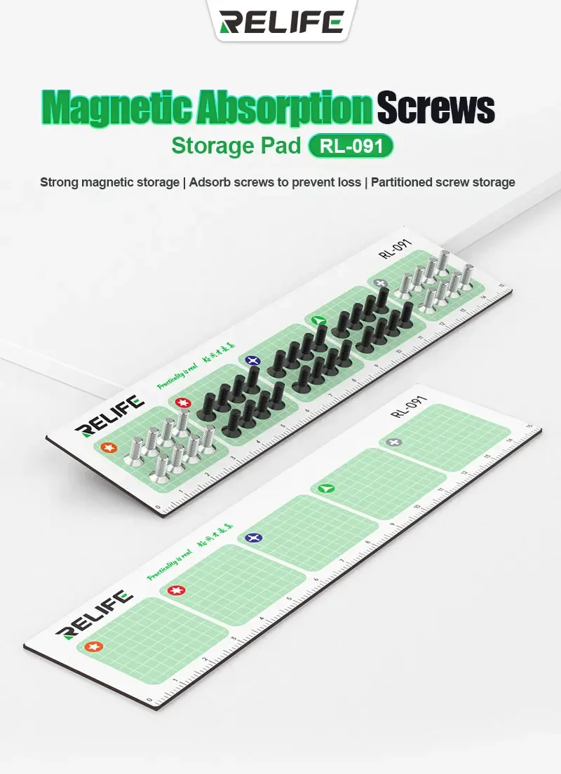 RELIFE RL-091 Magnetic Absorption Screws Storage Pad For Partitioned Screw Storage Neat and Tidy For Screws Mat Tool