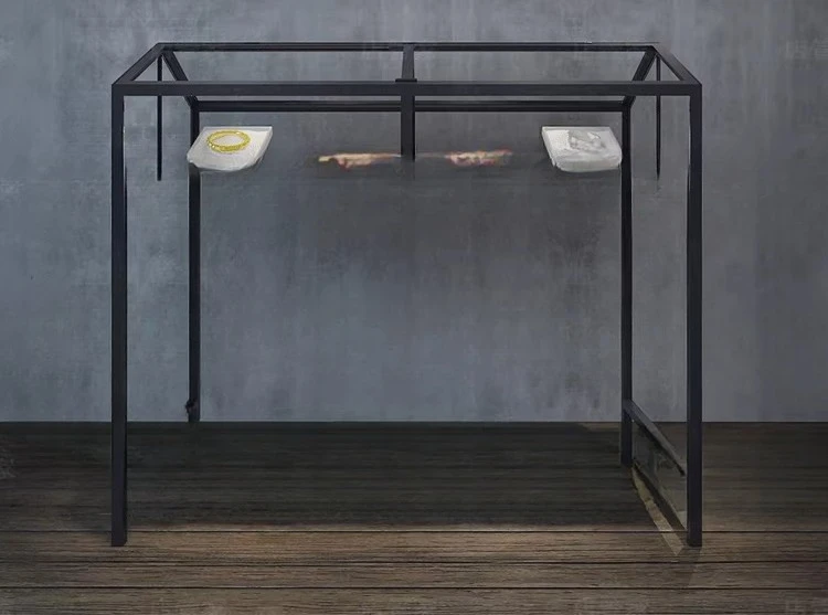 Iron clothing store glass display cabinet, jewelry display cabinet, bar cabinet does not contain glass