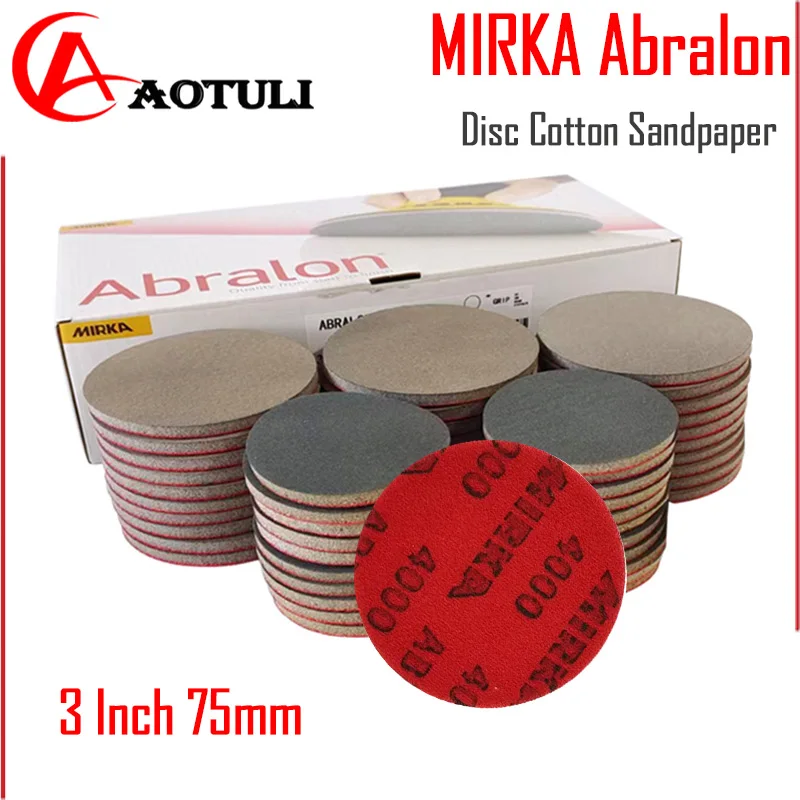 MIRKA Disc bawełniany papier ścierny 3 cale 75mm do gry w kręgle lakier samochodowy szkło i inne drobne materiały ścierne polerowanie piękno materiały ścierne