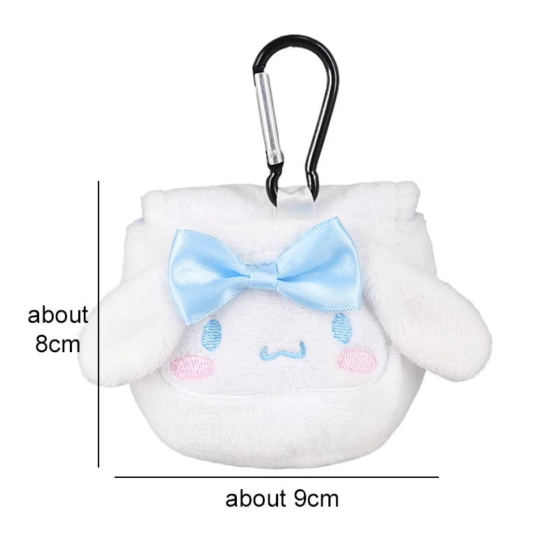 Sanrioed Cinnamoroll portfel pluszowa portmonetka torba na karty moja melodia Kuromi Plushies brelok Mini małe torby prezent dla przyjaciela