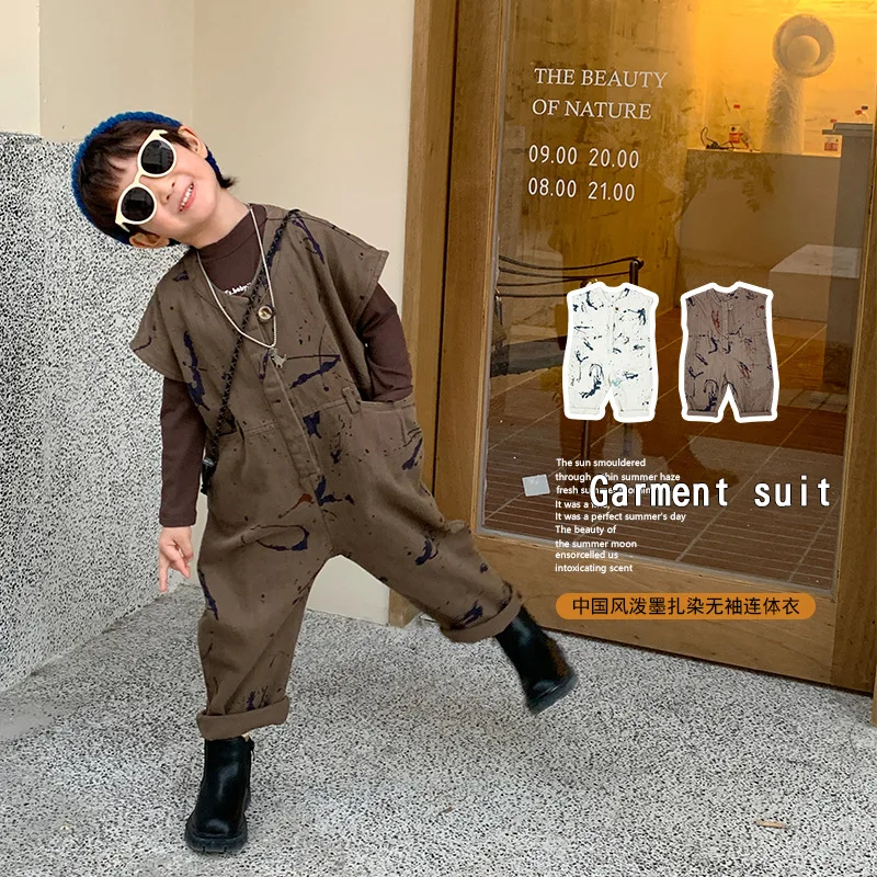 2023 New Spring Autumn Kids Playsuit Sleeveless Jumpsuit Fashion Children's Toddler Boys Romper Bodysuits Clothing Girls Overall