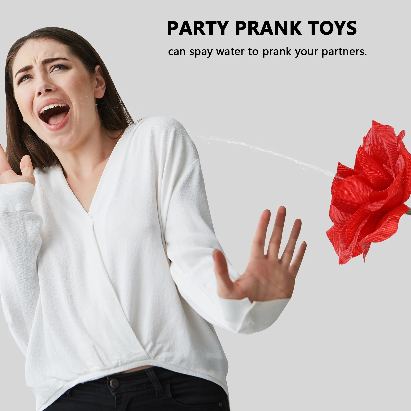 1pc Water Spraying Rose Brooch Premium Plastic Durable Creative Flower Shaped Chic Novelty Party Prom Banquet Daily Wear