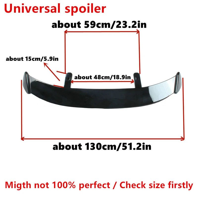 For FIAT 500 2012-2019 Rear Tail ABS Wing Carbon fiber pattern SUV Hatchback Universal Spoiler Roof Lip Plastic Wing Accessories