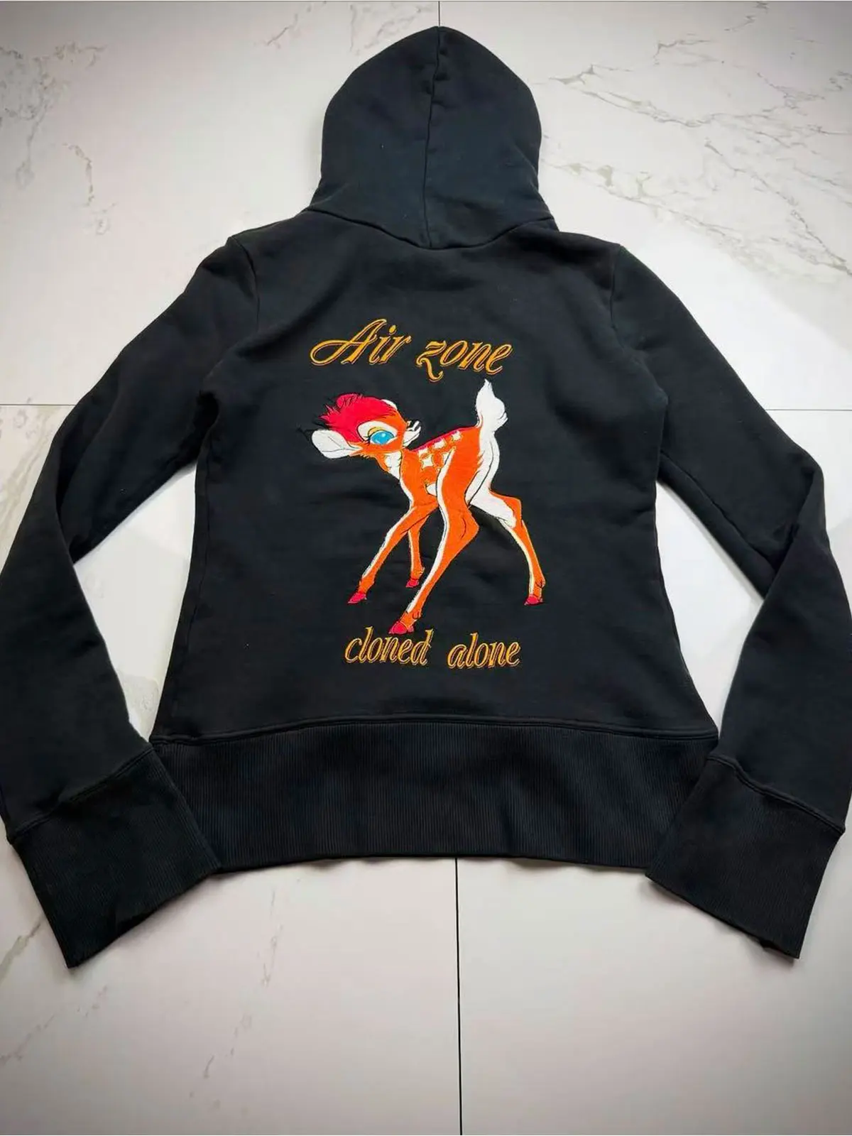 Beauty: beast style aw98 deer embroidered slim fit hooded pullover sweater