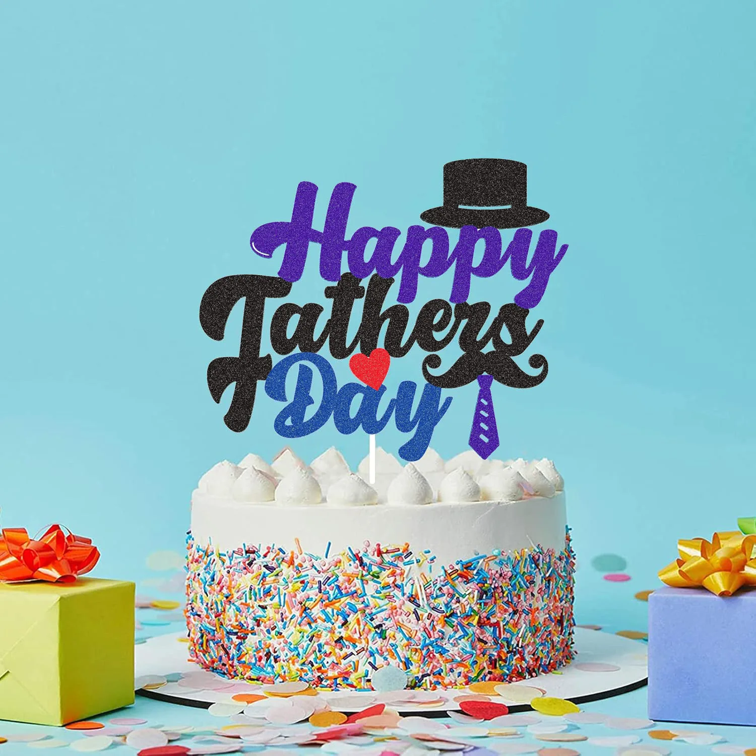 عيد الأب السعيد كعكة توبر شارب القلب قبعة التعادل أبي الملك عيد ميلاد كب كيك القبعات العالية الأسود الخبز لوازم الديكور Diy بها بنفسك
