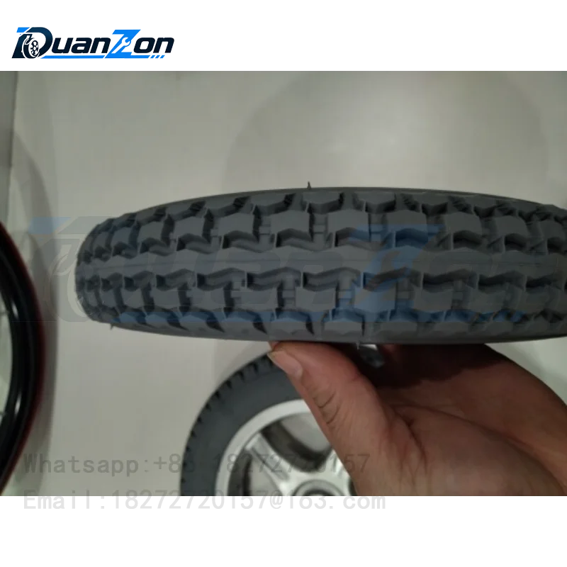 Universal 12-inch electric wheelchair deep pattern solid aluminum alloy rear wheel non-slip and wear-resistant shock