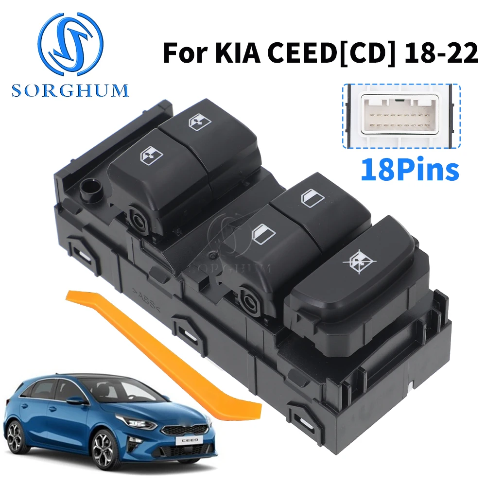 Electric Master Window Switch Button Left Front For 2018-2022 KIA CEED PROCEED XCEED CD 93570-J7000 93570-J7100 93570-J7200 18P