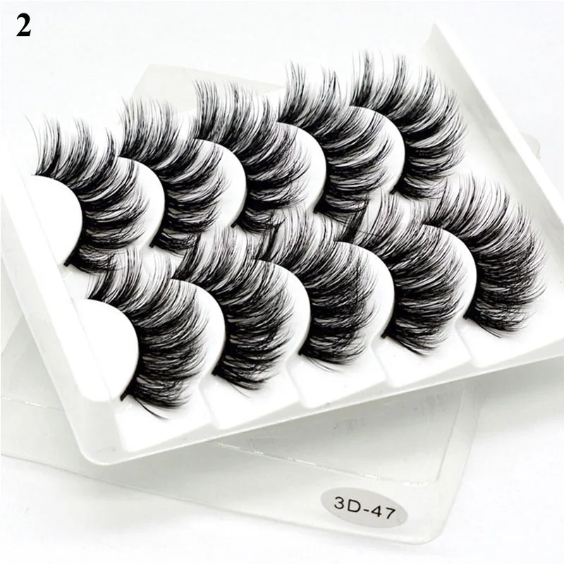 5 Paar transparente Flügelwimpern aus Kunstnerz, flauschige falsche Wimpern, koreanische natürliche Wimpern, Make-up-Wimpernstränge – Detail 12