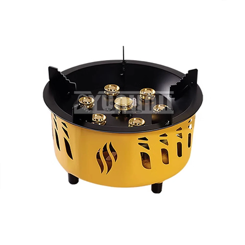 7-hole Fierce Fire Stove, Portable Windproof Gas Stove, Camping Car Stove, Outdoor Cooking Utensils
